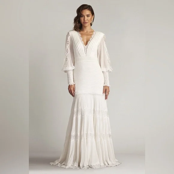 TADASHI SHOJI - NYSSA BISHOP SLEEVE GOWN - Picture 2 of 6